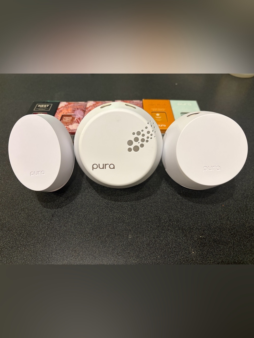 Pura Diffuser Set - 3 Pura’s, Car Diffuser + 6 NEW Refills